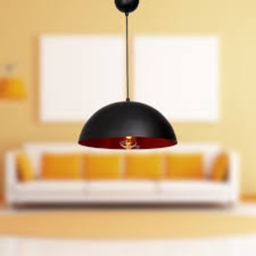 40 Cm Metal Sarkıt Avize Siyah İçi Kırmızı