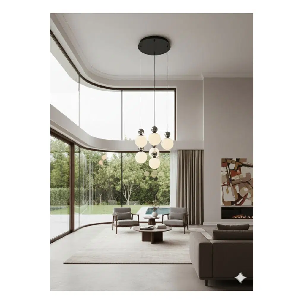 Ada Mutfak Salon Avize Masa Üstü Modern Altılı 6’lı Mat Opal Cam Sarkıt E27 Duy