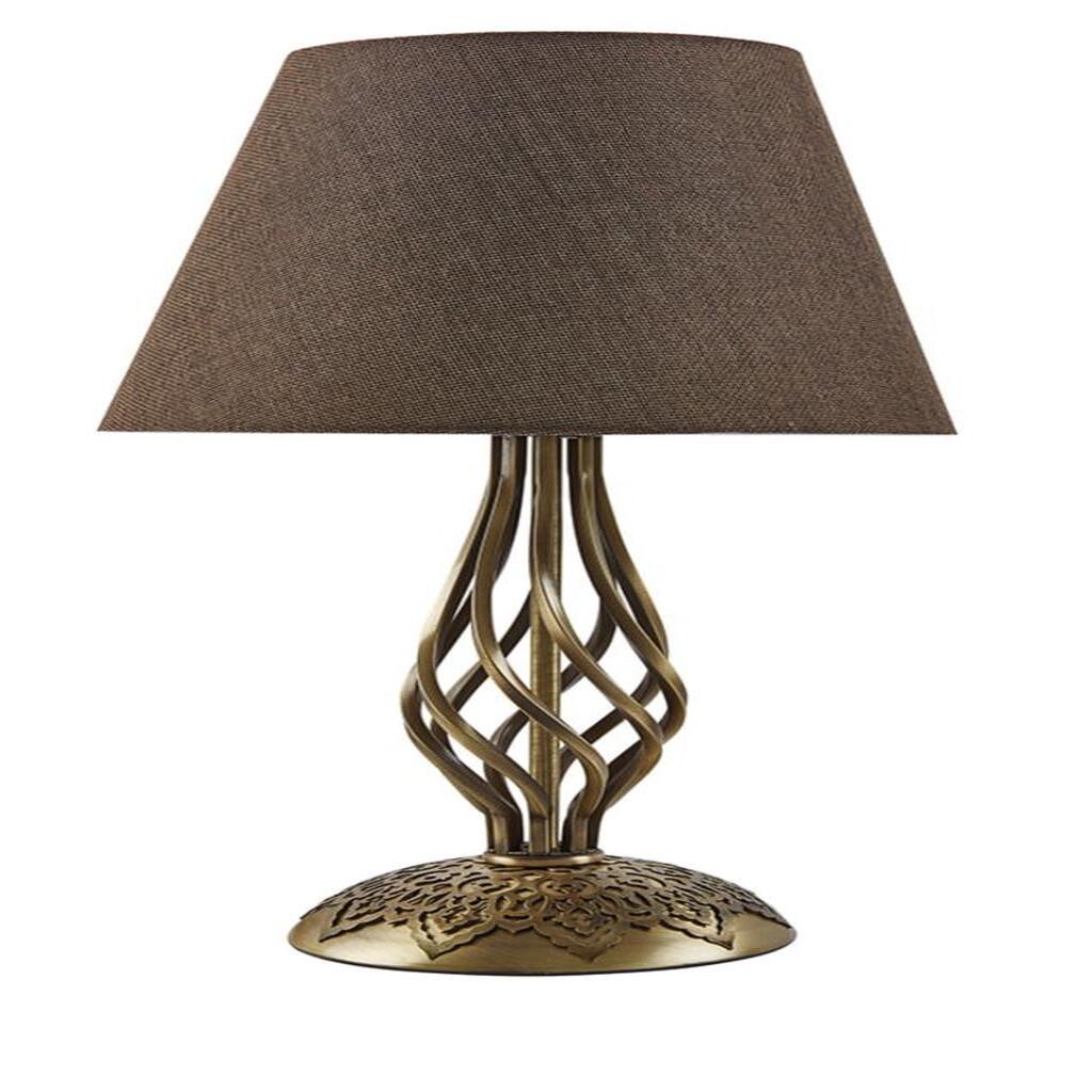 Bronz Eskitme Abajur Kahve Başlık
