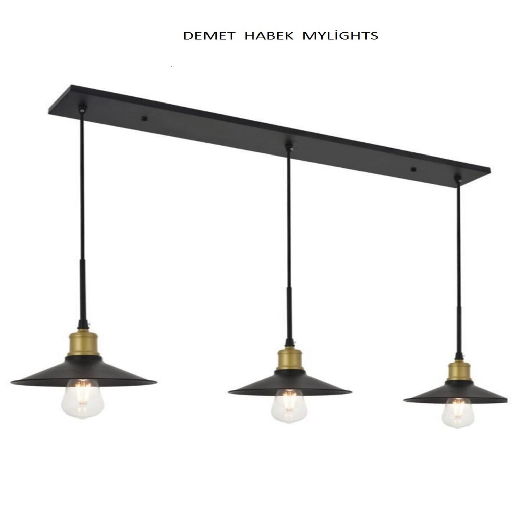 demet habek mylights mylights retro rustik masa üstü sarkıt üçlü avize 120 cm