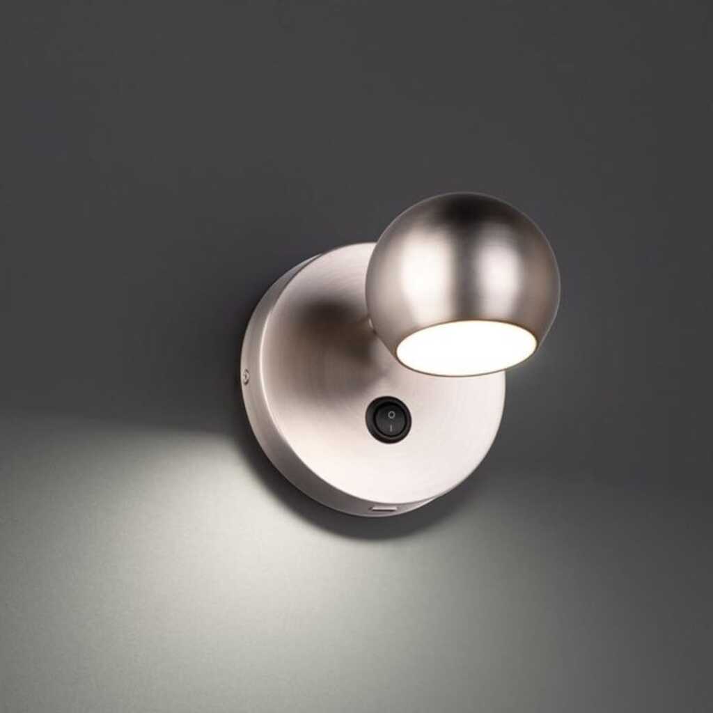 Demet habek mylights Panasonic gün isigi ampullü paslanmaz inox gövde Küre Anahtarlı LED aplik LED spot Hareketli başlık tekli