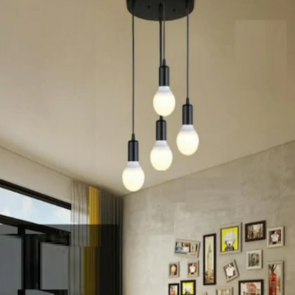 DEMET HABEK MYLİGHTS RETRO DÖRTLÜ METAL SARKIT AVİZE 30 CM