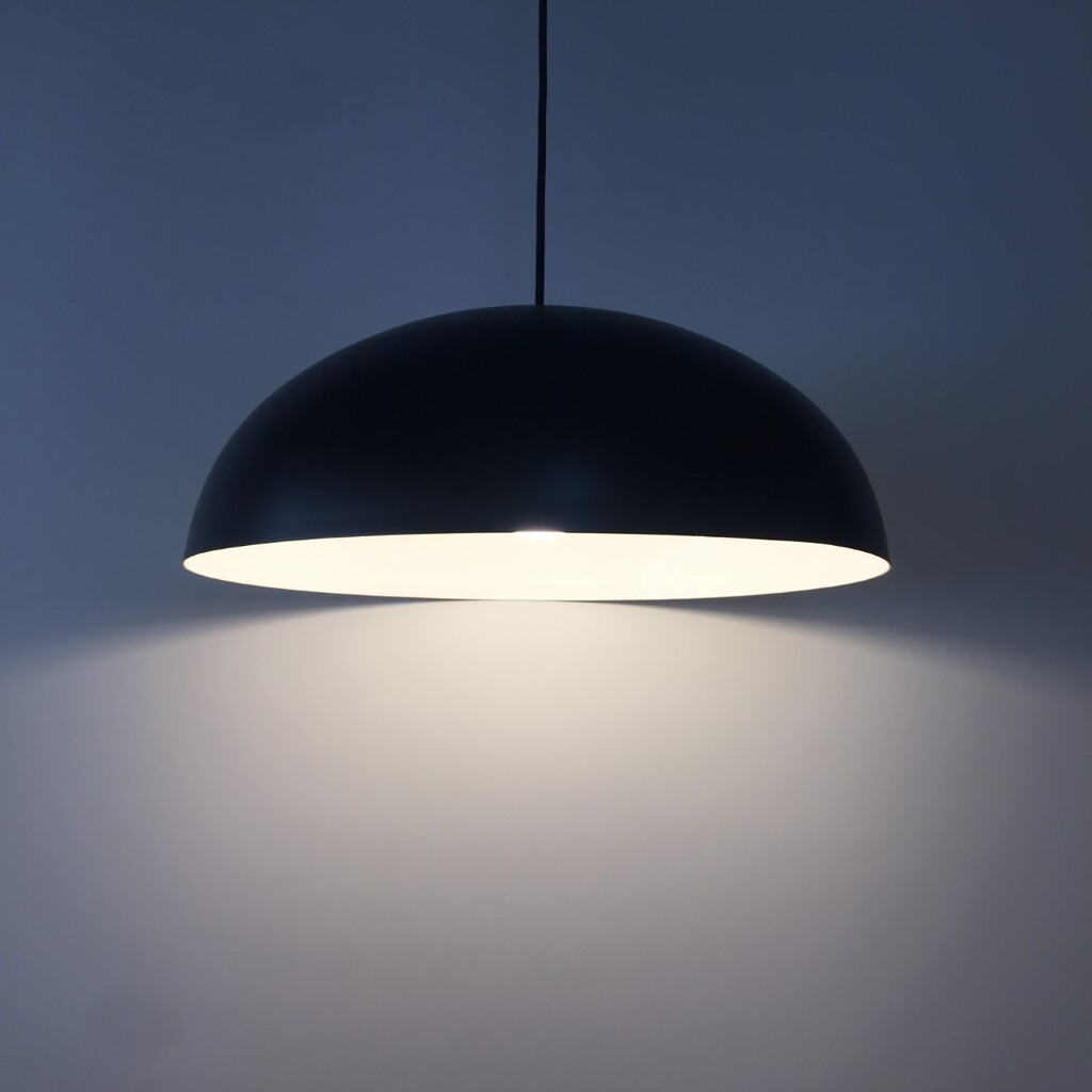 DEMET HABEK MYLİGHTS RETRO MAT SİYAH İÇİ BEYAZ METAL SARKIT AVİZE RUSTİK AVİZE 40 CM