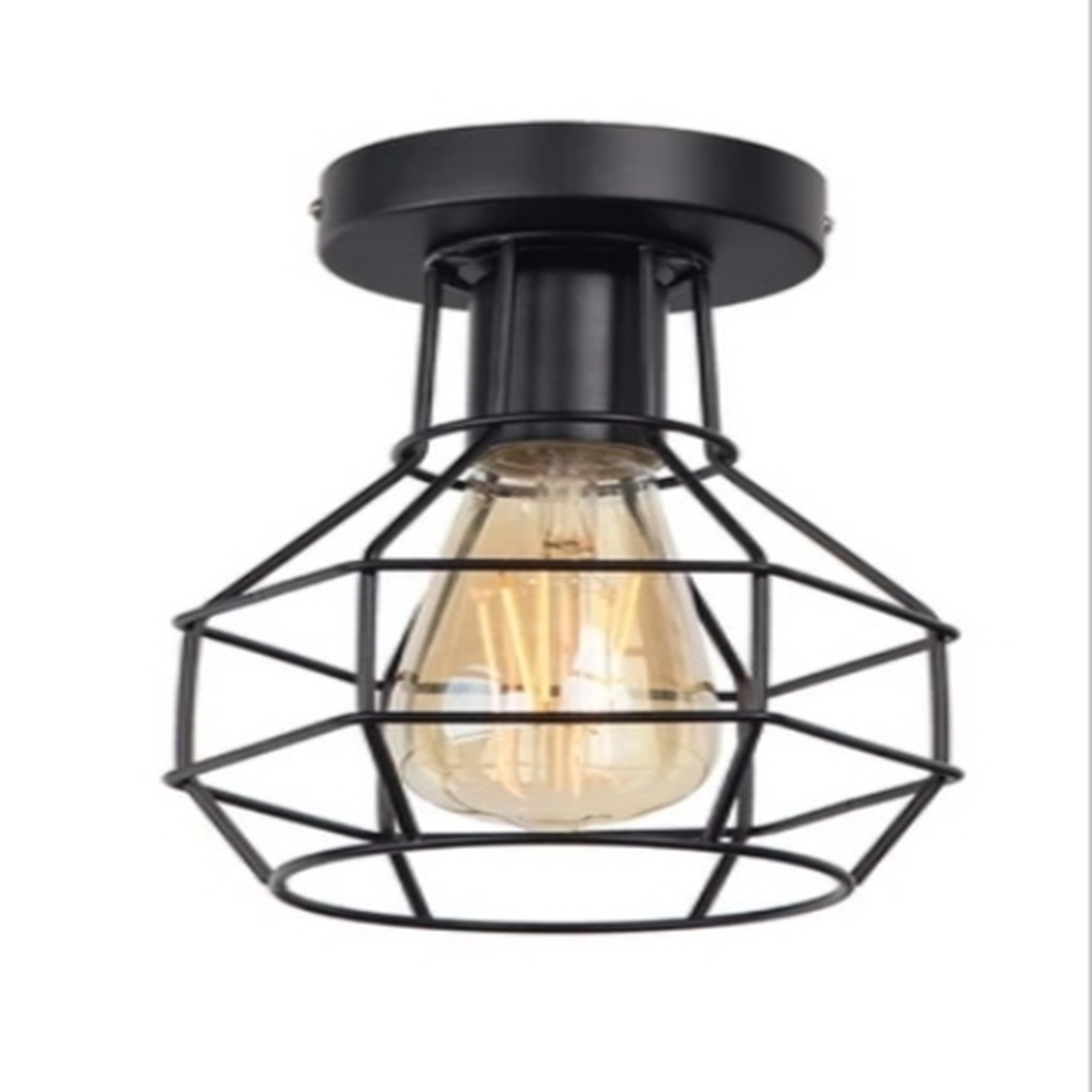 DEMET HABEK MYLİGHTS RETRO RUSTİK METAL KAFES ARMATÜR AVİZE PLOFONYER TEKLİ