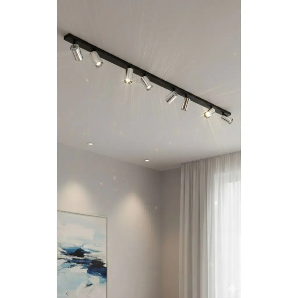 Gu10 Duy Sekizli 8li Hareketli Krom Kaplama Başlık LED Tavan Spot Avize Günışığı veya Beyaz Işık