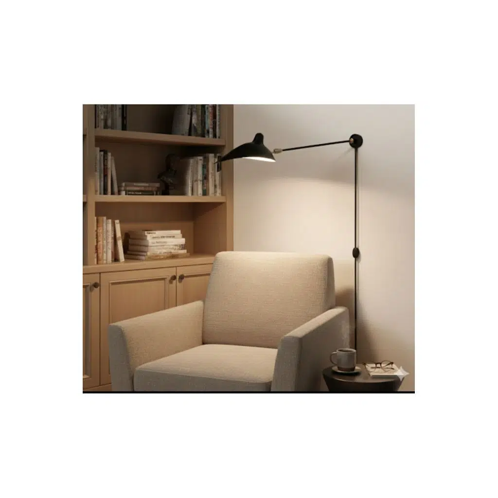 Modern Metal Siyah Duvar Aplik E27 Endüstriel Minimal Okuma Yatak Başı Raf Aplik Aç/Kapa Anahtarlı