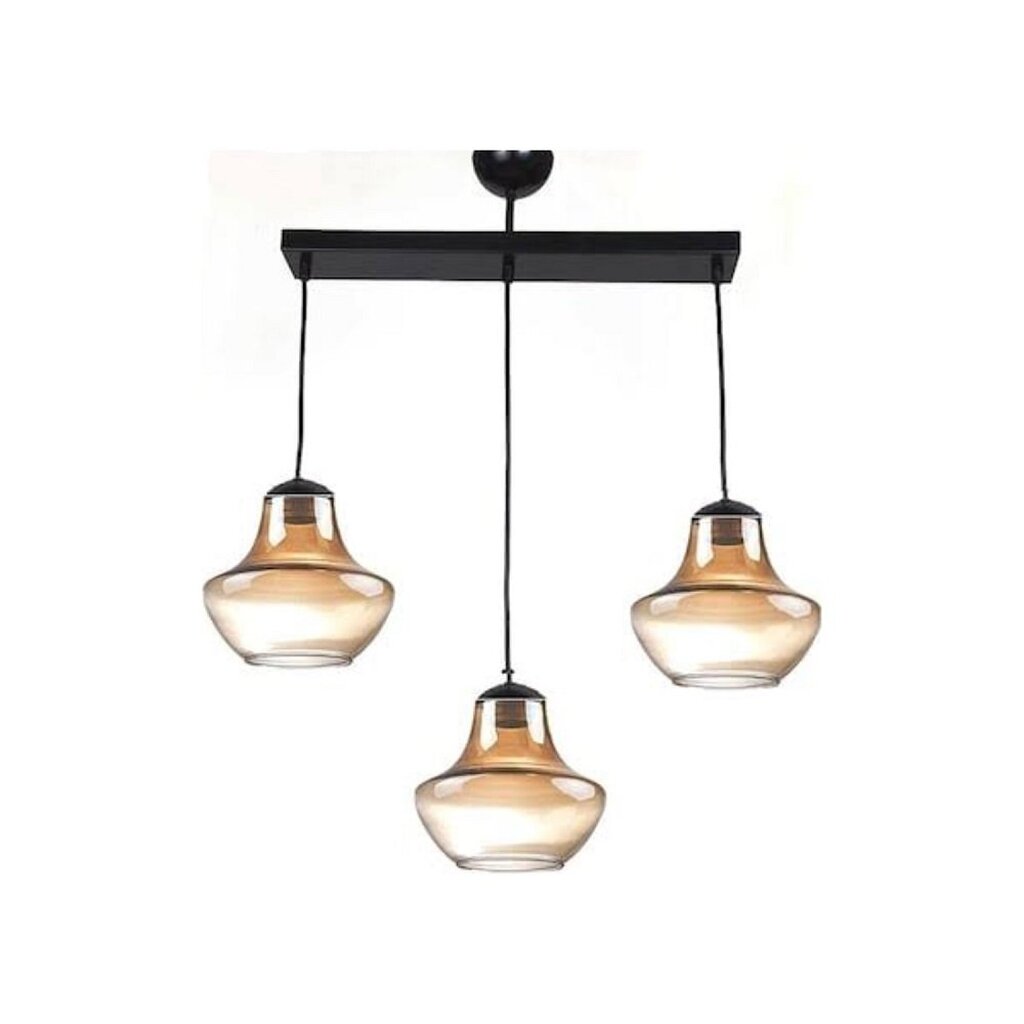 MYLİGFHTS SIRALI ÜÇLÜ MASA ÜSTÜ BAL CAMLI SARKIT AVİZE