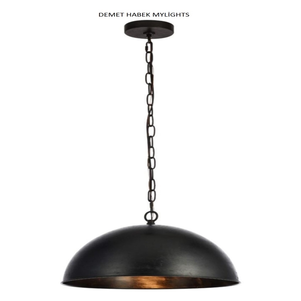 mylight demet habek MYLİGHTS RETRO RUSTİK METAL SARKIT AVİZE SİYAH İÇİ ESKİTMEEN 40 CM