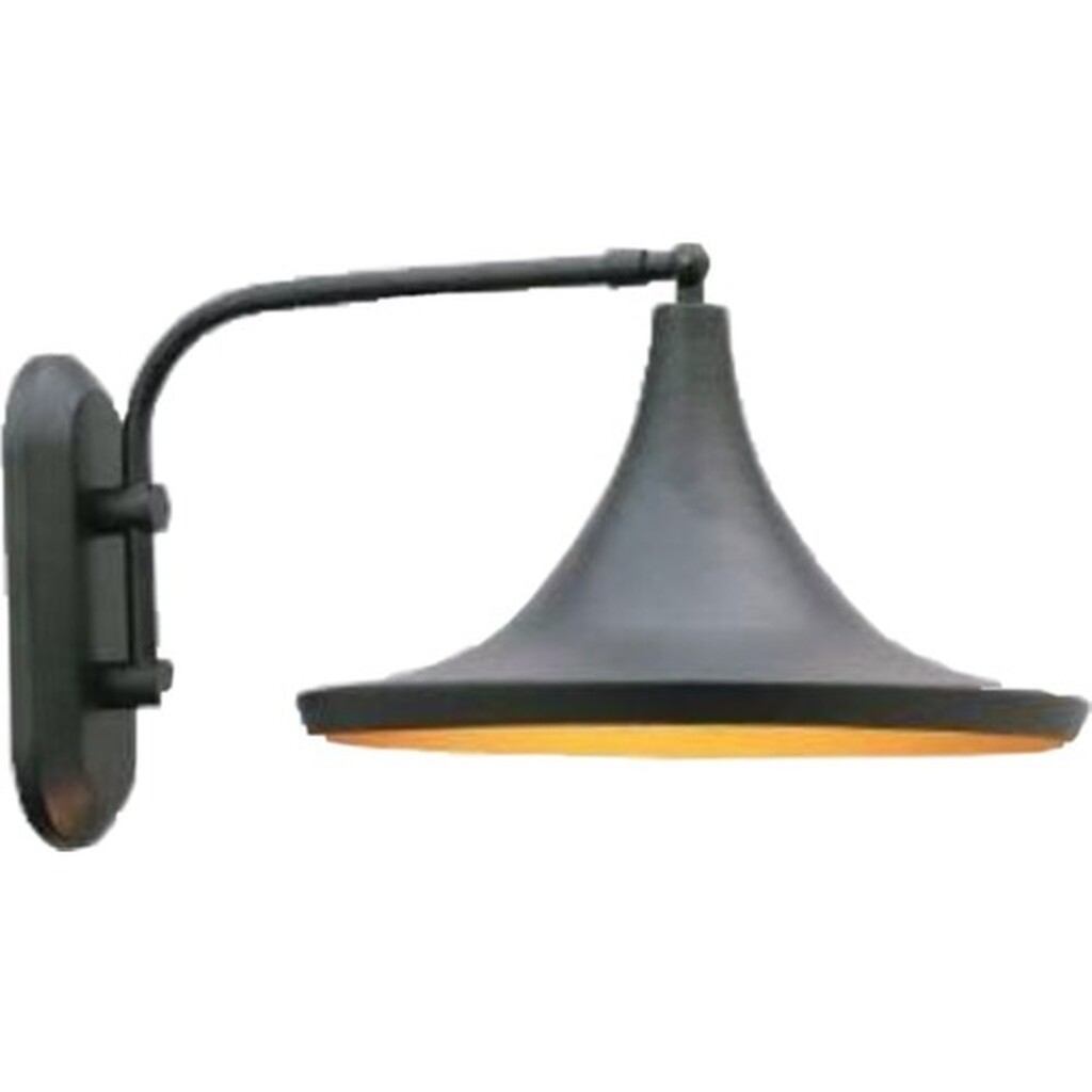 Mylight Metal Aplik Siyah Içi Sarı Retro Aplik 35CM En