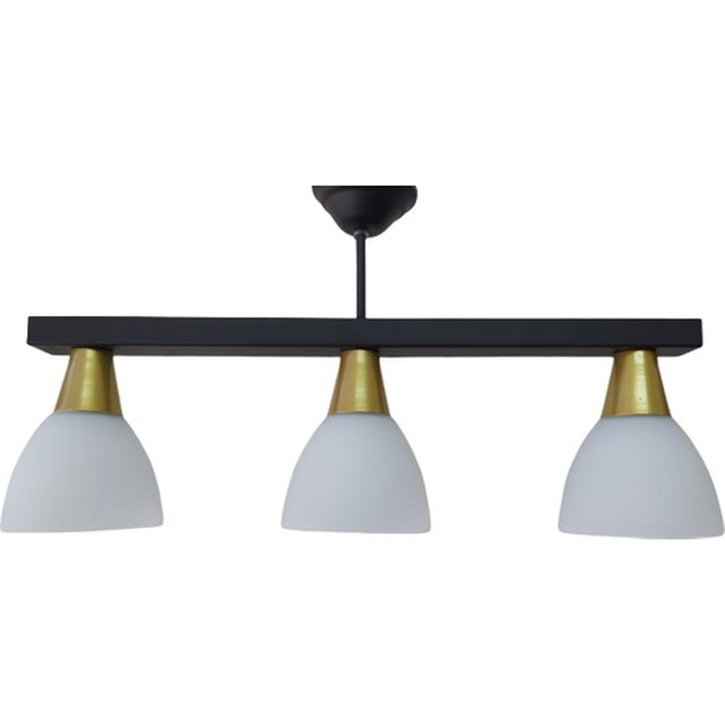 Mylight Moder Spor Ikili Yuvarlak Siyah ve Gold Avize