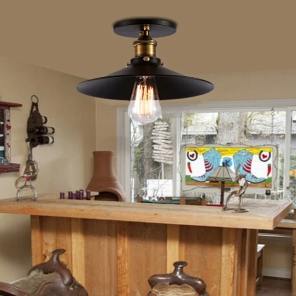 MYLİGHT RETRO RUSTİK TAVAN AVİZE 30 CM RUSTİK PLOFONYER ARMATÜR