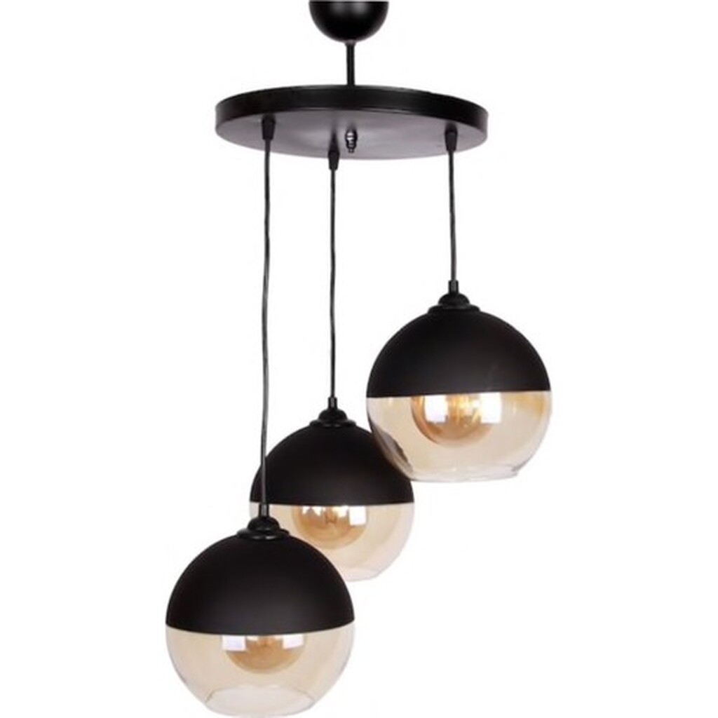 Mylight Retro Siyah Üçlü Sarkıt 20CM Lik Top Cam