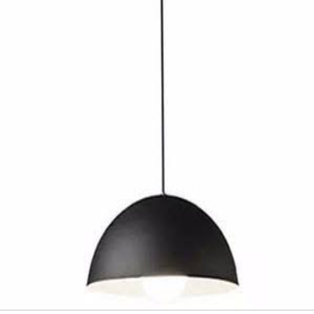 MYLİGHT S RETRO RUSTİK SİYAH İÇİ BEYAZ METAL SARKIT AVİZE 40 CM