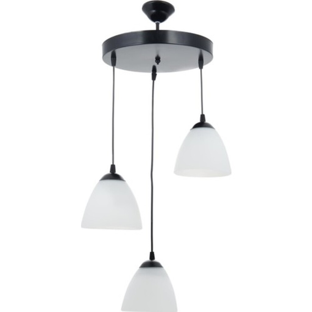 Mylight Siyah Gövde Opal Cam Üçlü Spor Avize