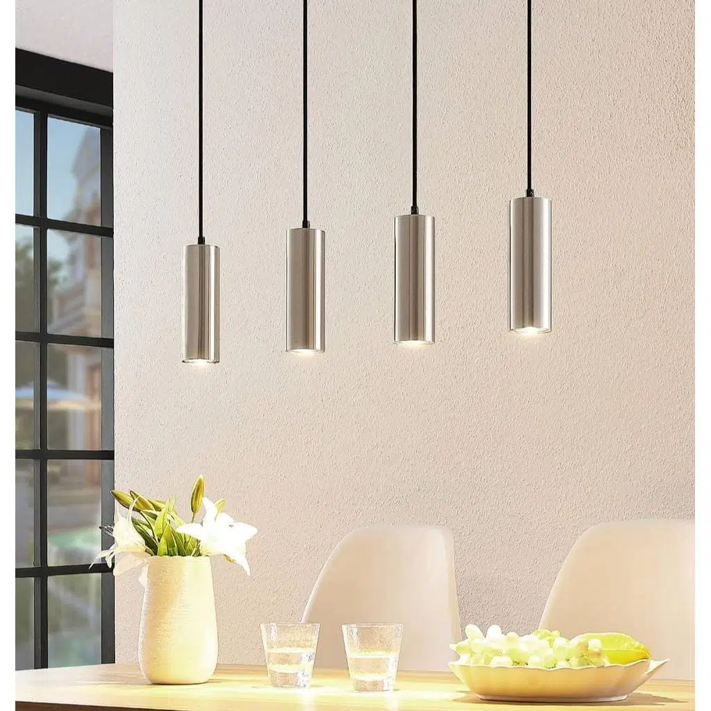 MYLİGHTS 100CM MASA ÜSTÜ AMPULLÜ LED AVİZE GÜNIŞIĞIAMPULLÜ İNOX GÖVDE