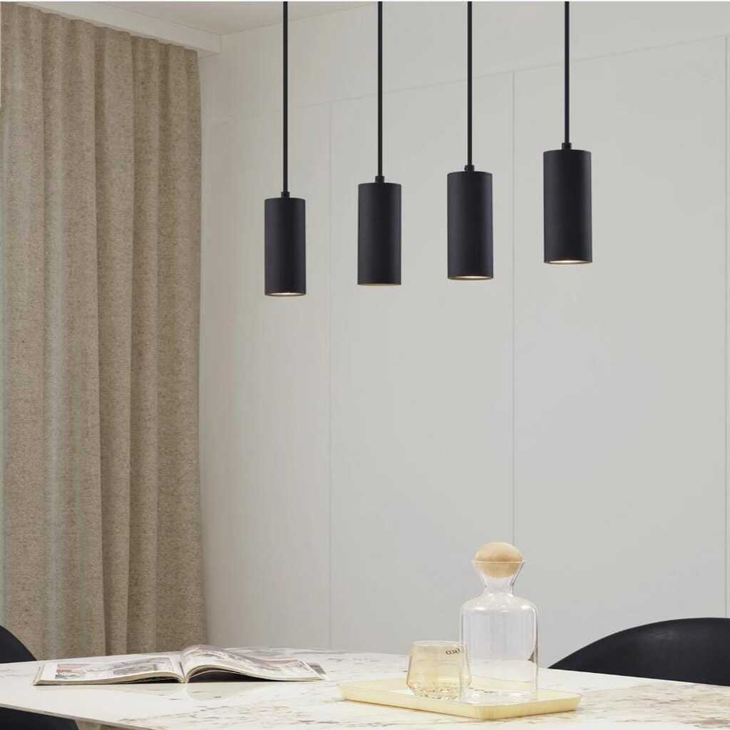 Mylights dörtlü 4lü sıralı siyah masaüstü tavan sarkıt led spot tasarruflu led ampul mutfak adası otel kafe restaurant modern