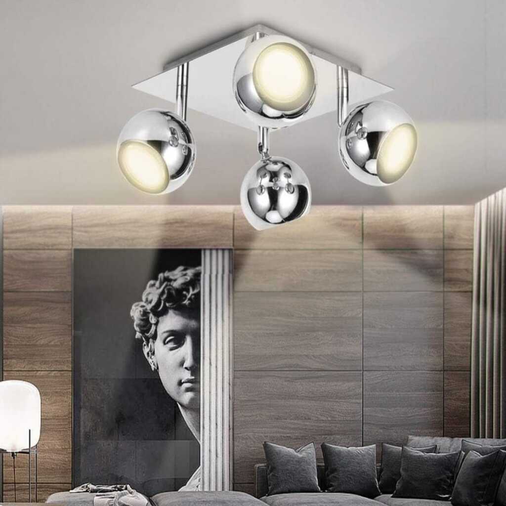 MYLİGHTS 4lü krom SPOT KÜRE GÜN IŞIĞI AMPULLÜ hareketli duvar aplik led avize 