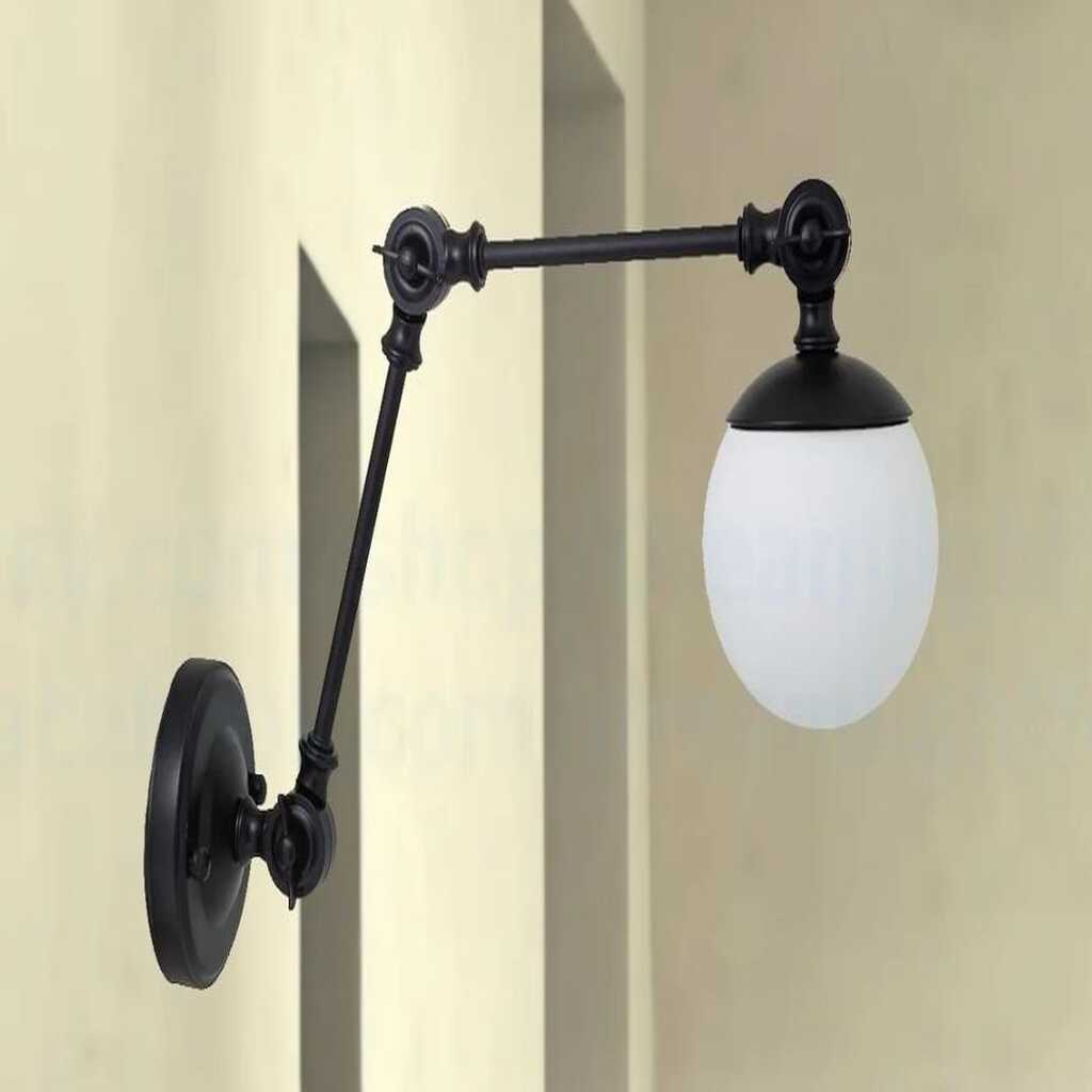 MYLİGHTS AKROBAT OPAL CAMLI OKUMA LAMBASI DUVAR APLİK SİYAH 