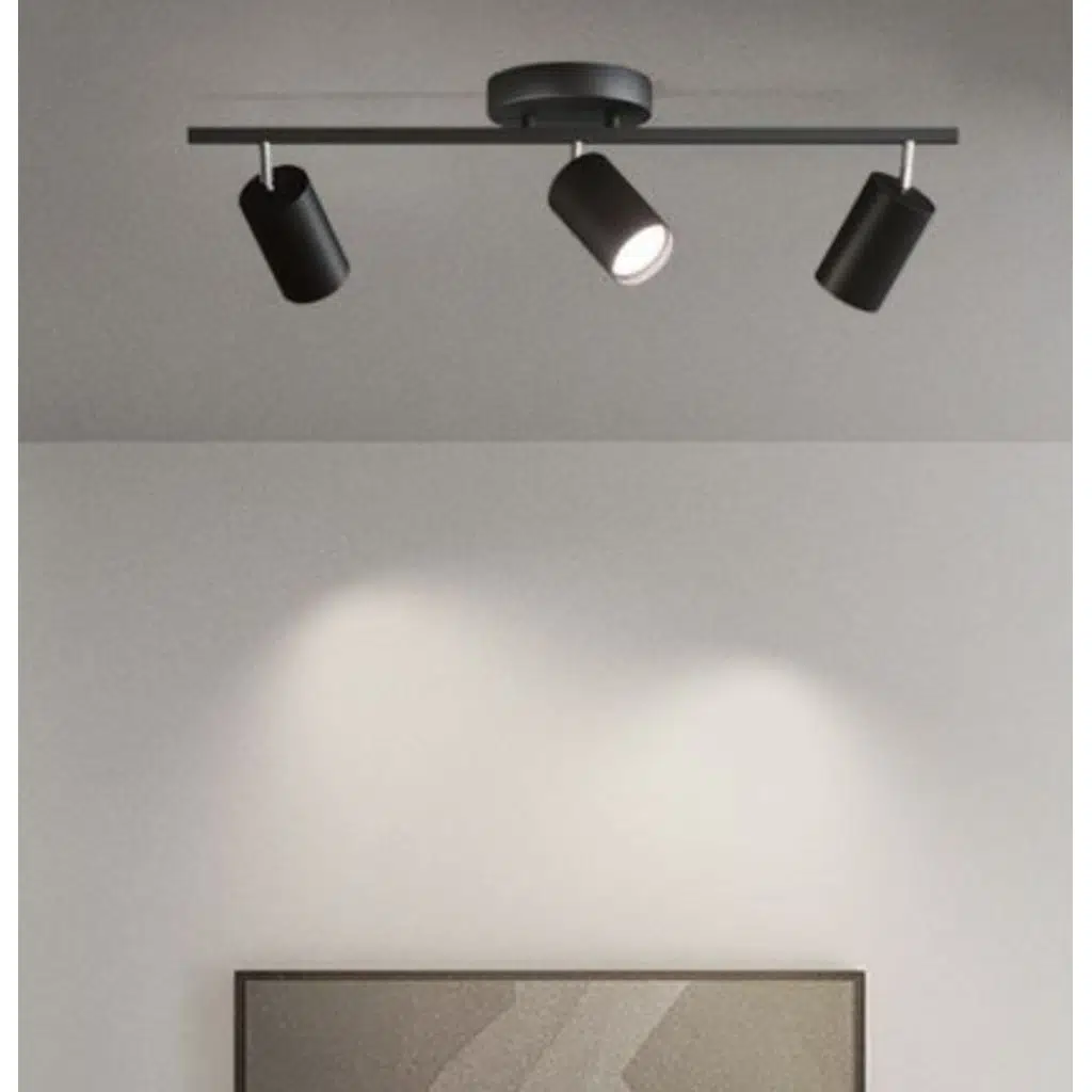 MYLİGHTS SİYAH ÜÇLÜ LED SPOT LED AVİZE HAREKETLİ BAŞLIK GÜN IŞIĞI AMPULLÜ