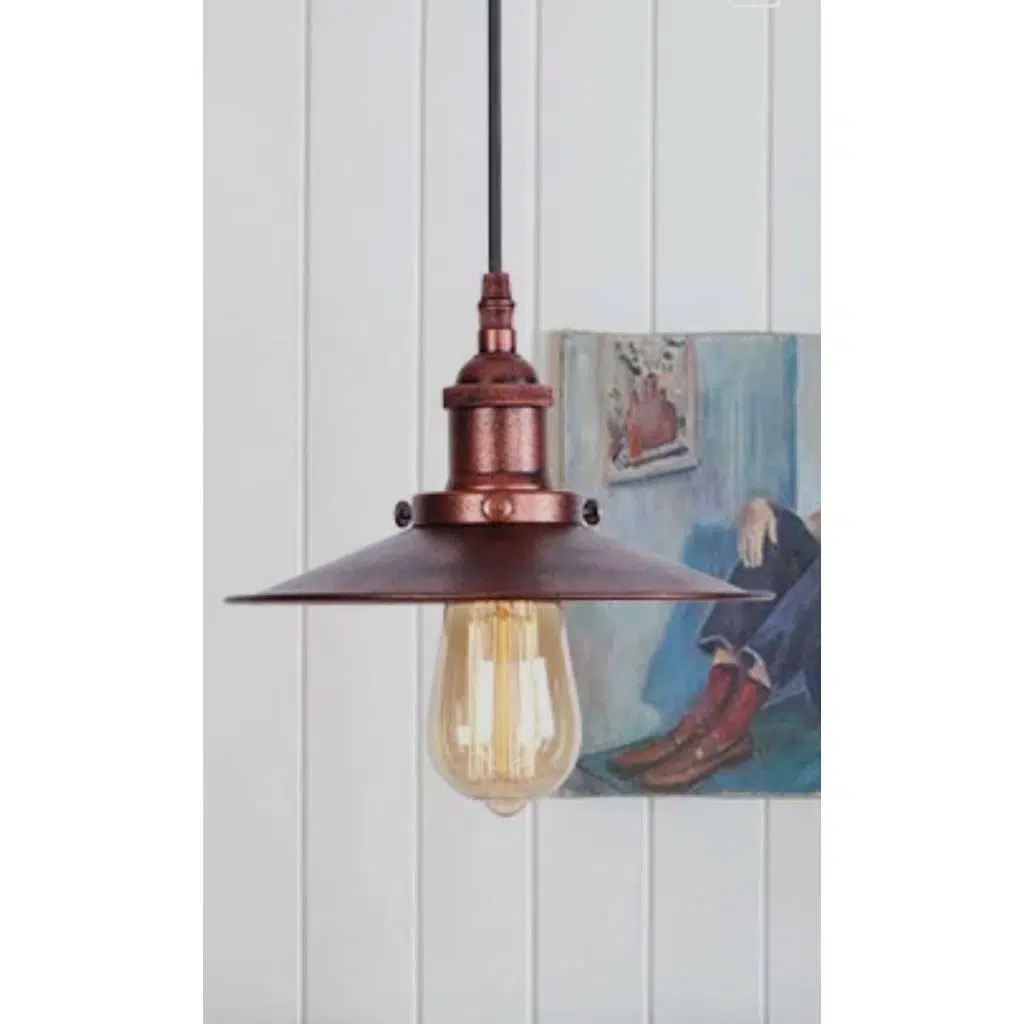 MYLİGHTS BAKIR ESKİTME TEKLİ RETRO RUSTİK SARKIT AVİZE EN 22