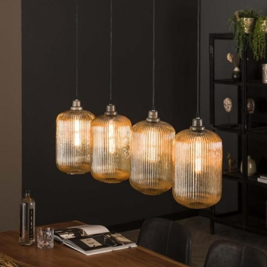 mylights balcamlı dörtlü siyah kaplama 120 cm taban vintage sıralı masa üstü avize