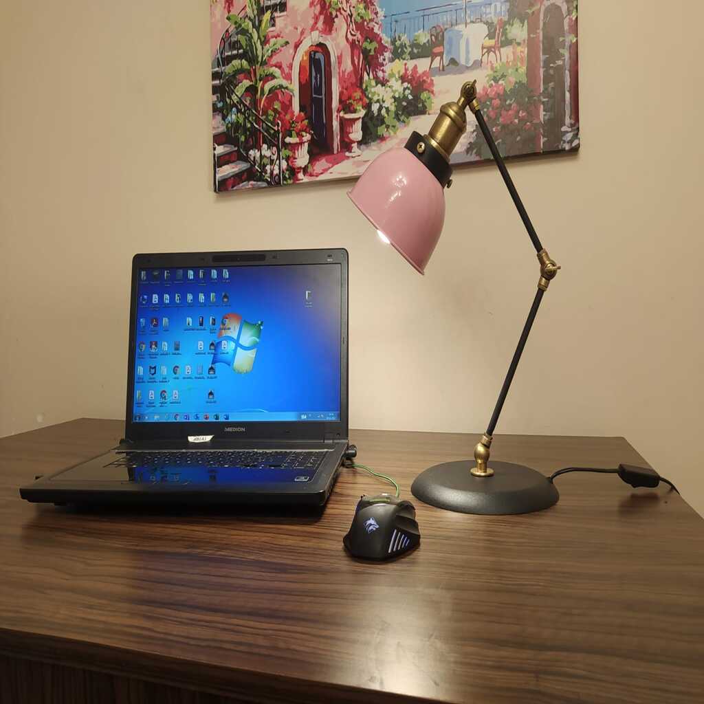 MYLİGHTS BANKER MASA LAMBASI PEMBE BAŞLIK AKROBATIK MASA LAMBASI MAFSALI OKUMA LAMBASI