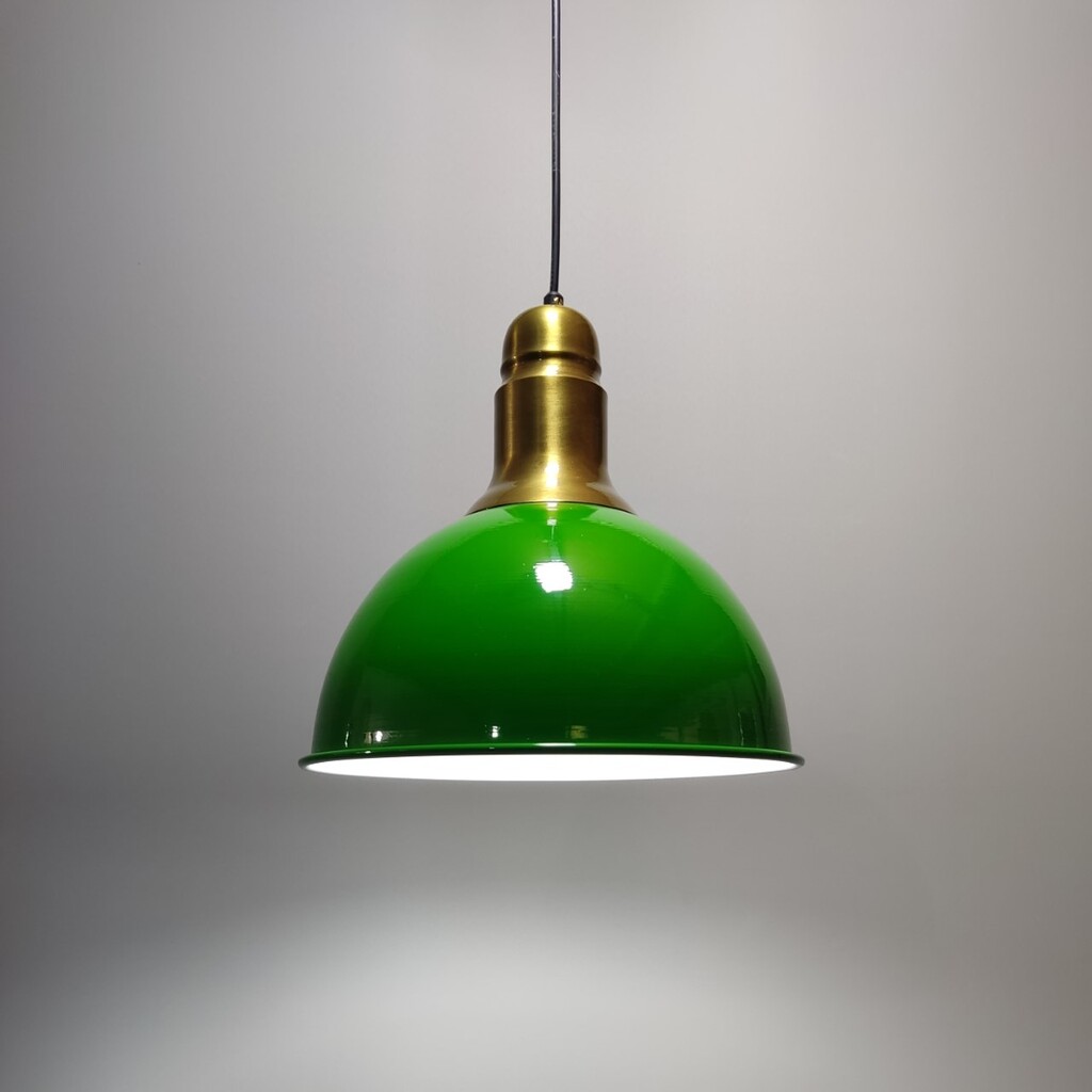 MYLİGHTS BANKER METAL TEKLİ SARKIT AVİZE YEŞİL AVİZE 30 CM