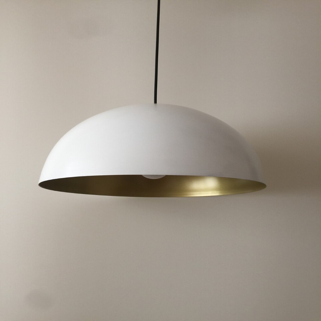 MYLİGHTS BEYAZ İÇİ BAKIR 40 CM METAL SARKIT AVİZE