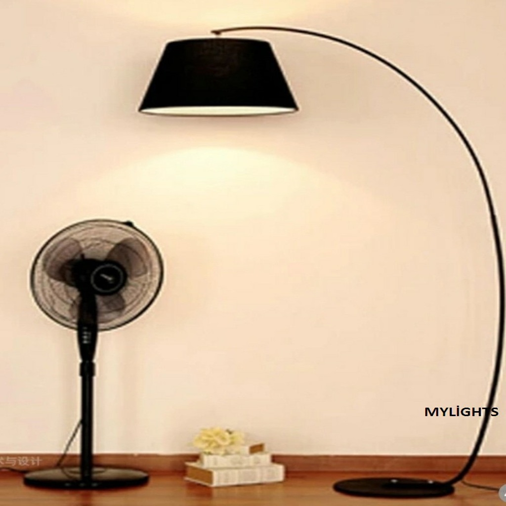 MYLİGHTS C LAMBADER KÖŞE LAMBASI YERDEN AYAKLI LAMBADER HAREKTLİ BAŞLIK KUMAŞ BAŞLIK