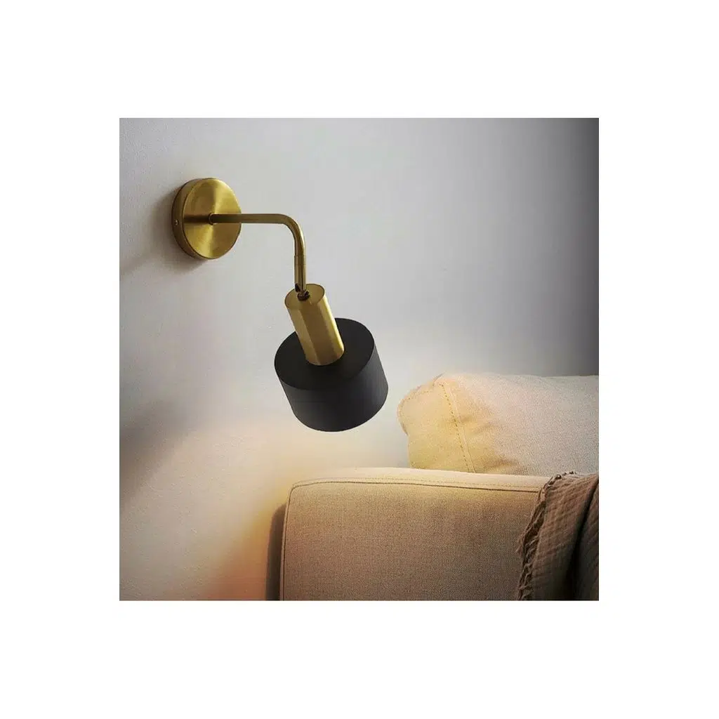 Mylights Eskitme Gold Siyah Duvar Apliği E27 Duylu Modern Retro Stil Metal Başlıklı Kaplama