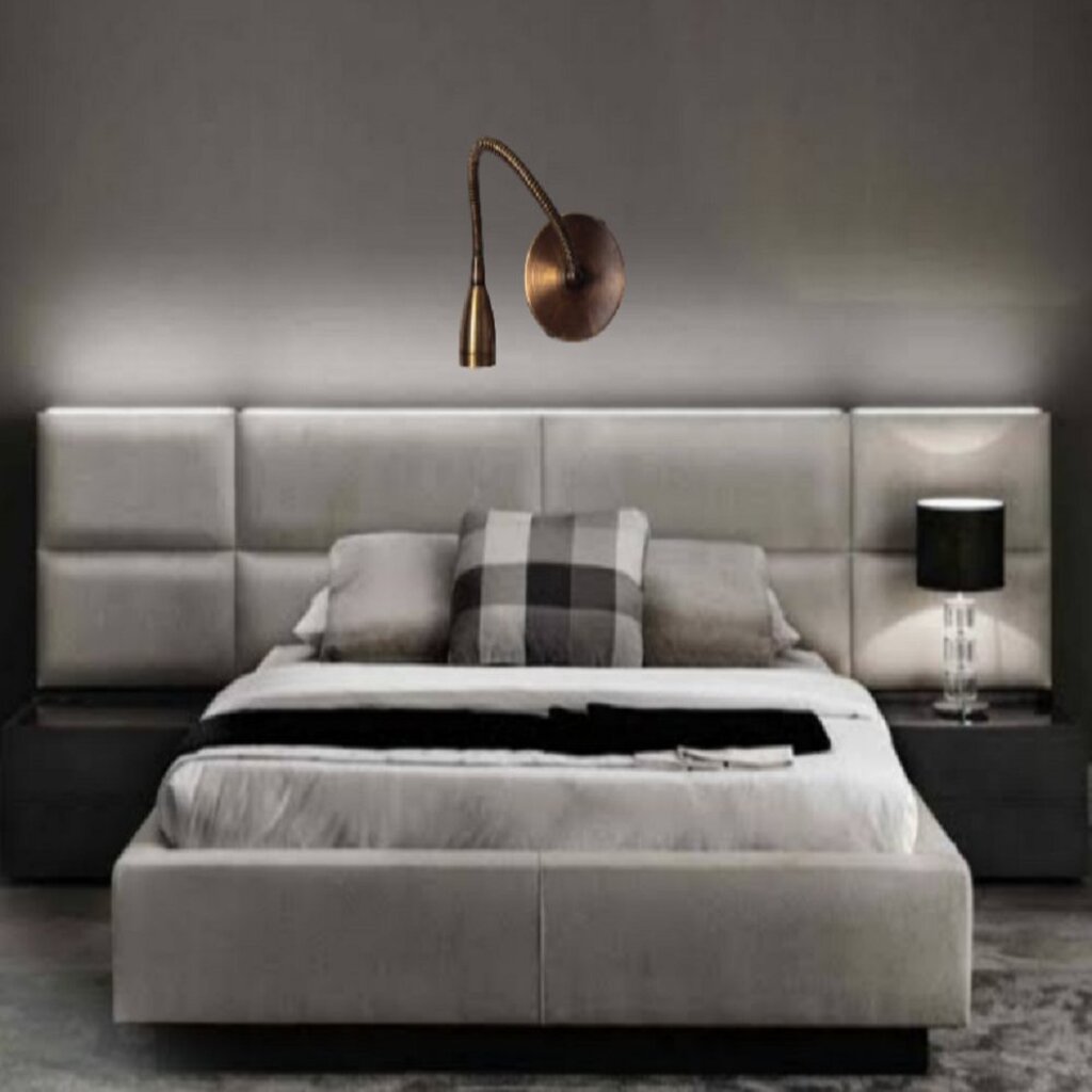 MYLİGHTS ESKİTME SPRALLİ LED APLİK OKUMA LAMBASI 3W LED GÜN IŞIĞI AMPULLÜ