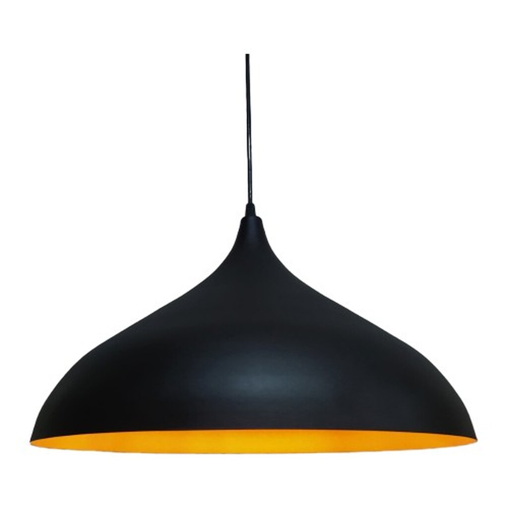 Mylights Etro Rustik Metal Sarkıt Avize 43 cm Siyah Içi Altın