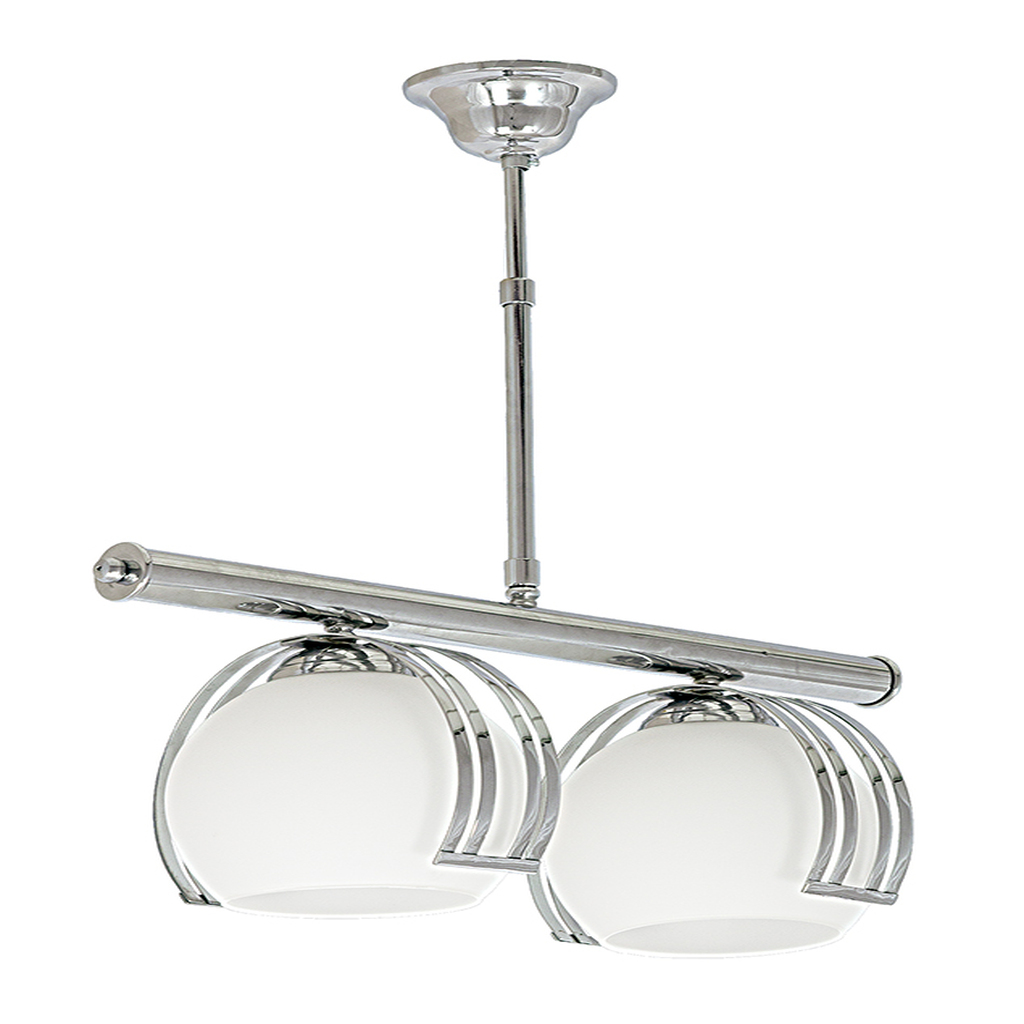MYLİGHTS KROM İKİLİ SIRALI METAL KROM AVİZE OPAL CAM