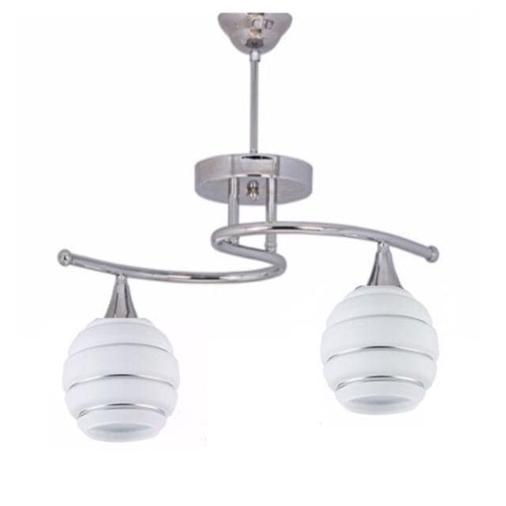 MYLİGHTS KROM İKİLİ SPOR MODERN AVİZE OPAL CAM