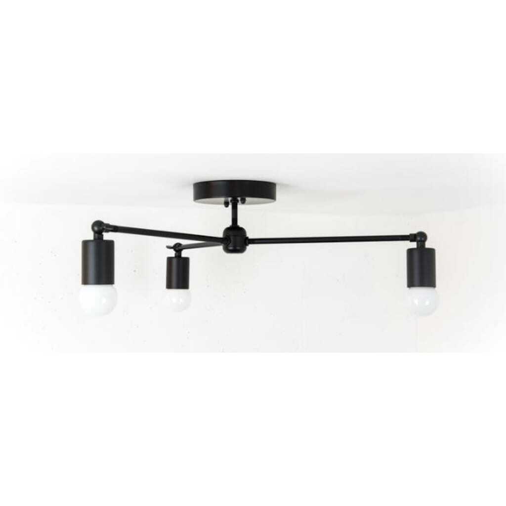 Mylights Mafsalı Harekli Üçlü Avize Mat Siyah