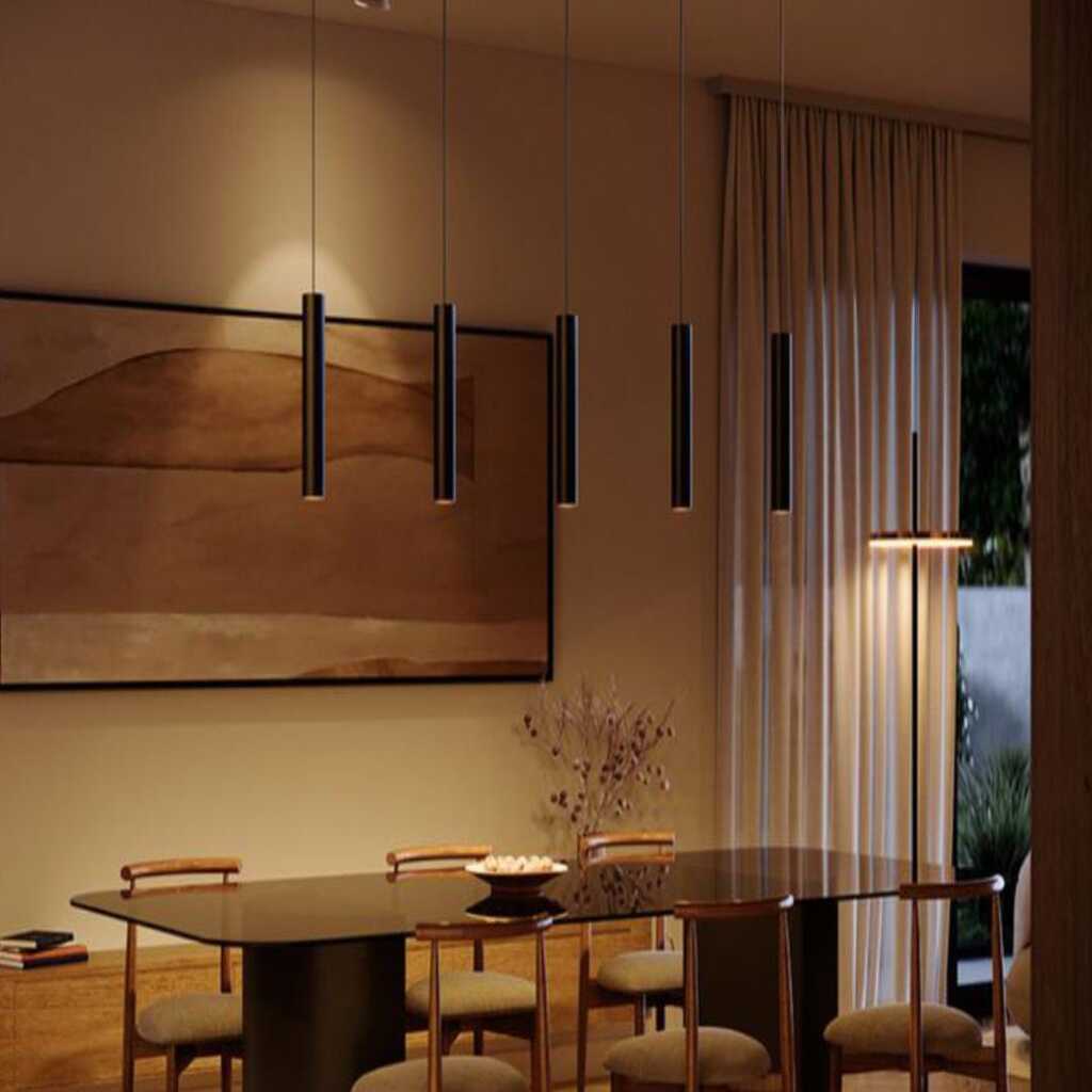  Mylights sıralı masaüstü beşli 5 li sartkıt 120cm metal gövde tasarruflu led ampul ile spot sarkıt avize