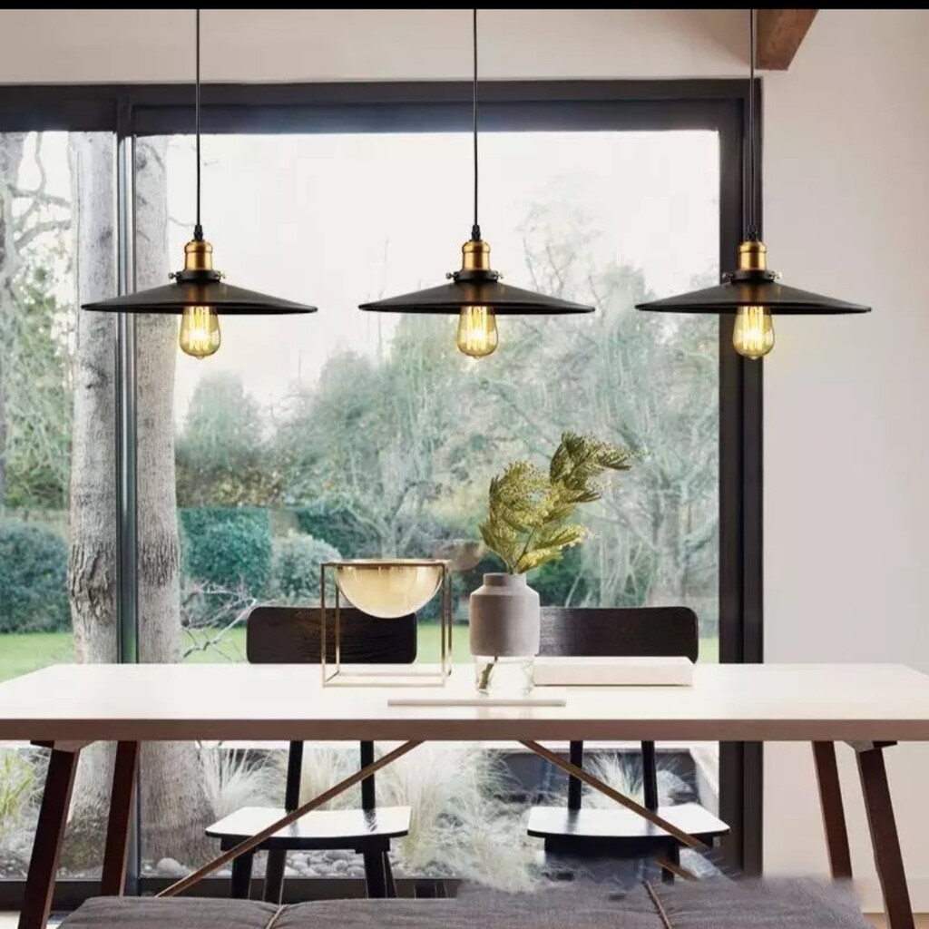 MYLİGHTS MASA ÜSTÜ RETRO METAL SARKIT AVİZE ÜÇLÜ SIRALI 120CM EN EN 40CM