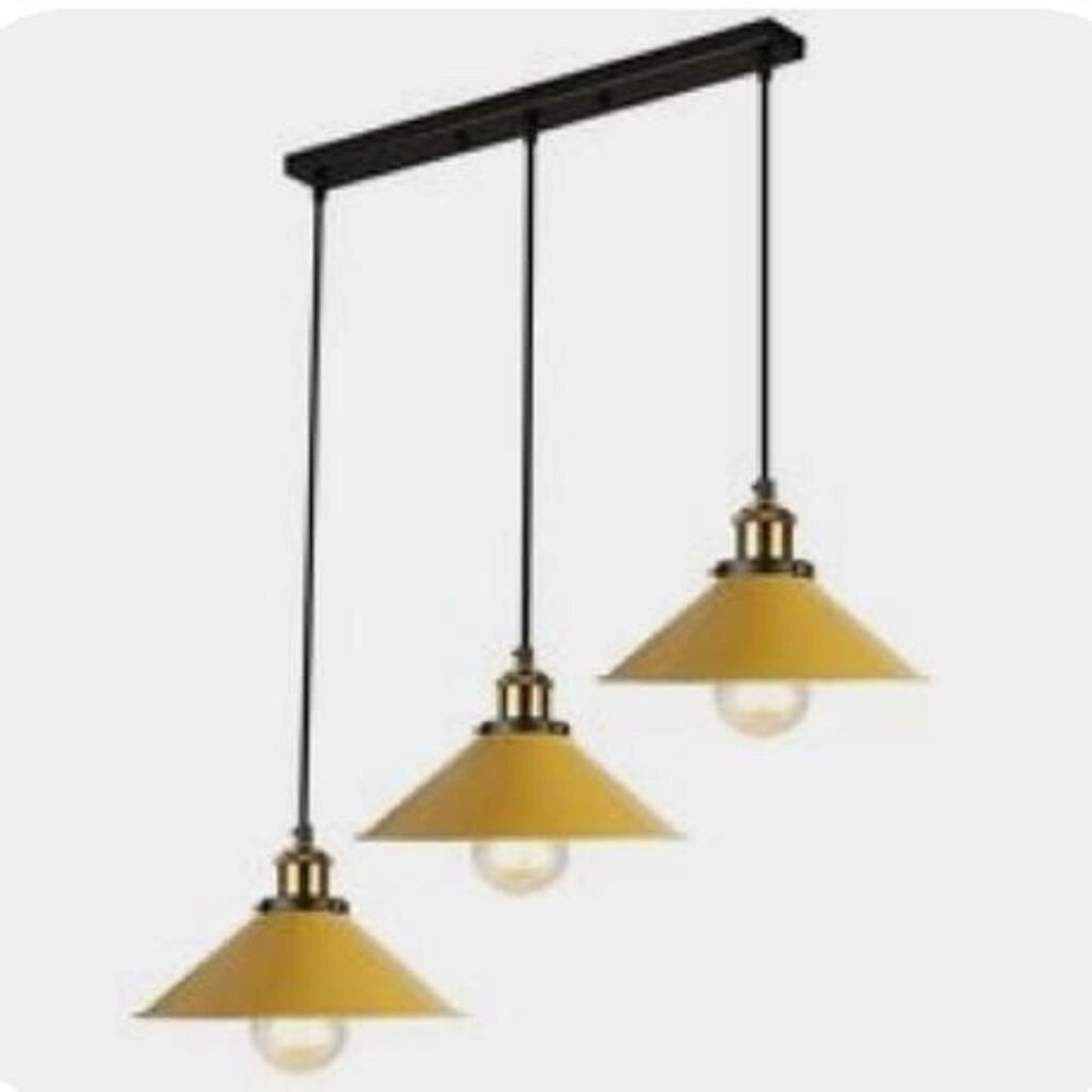 MYLİGHTS MASA ÜSTÜ SIRALI ÜÇLÜ AVİZE SARI BAŞLIK 60 CM EN MASA ÜSTÜ 