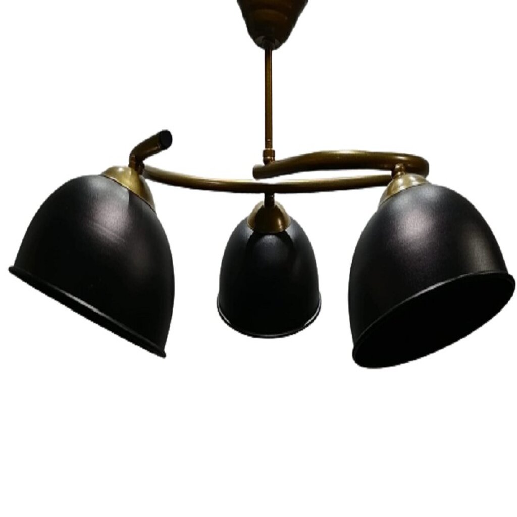 MYLİGHTS MAT ALTIN SİYAH BAŞLIKLI ÜÇLÜ METAL AVİZE