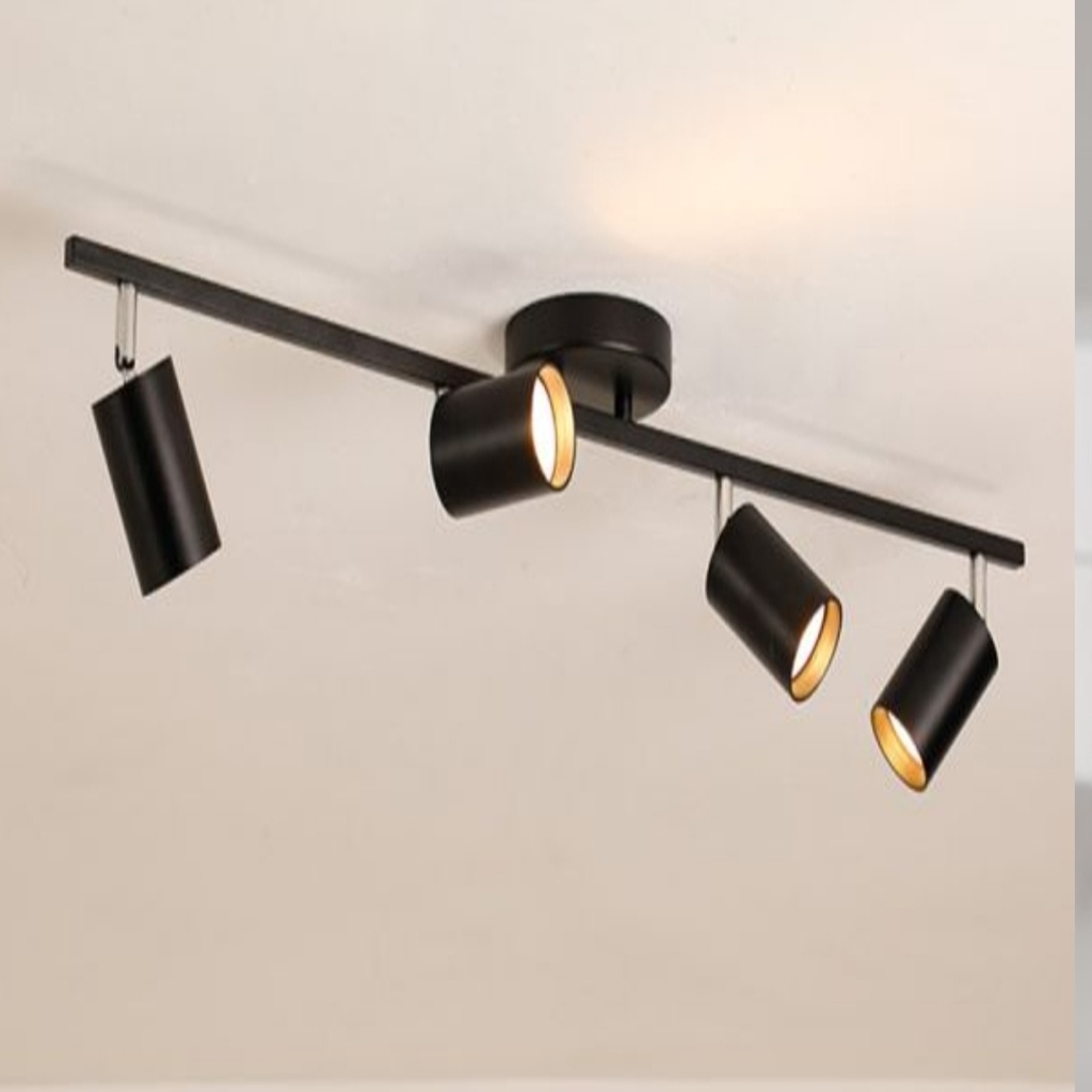 MYLİGHTS SİYAH DÖRTLÜ LED AVİZE LED SPOT HAREKELİ AVİZE APLULLÜ