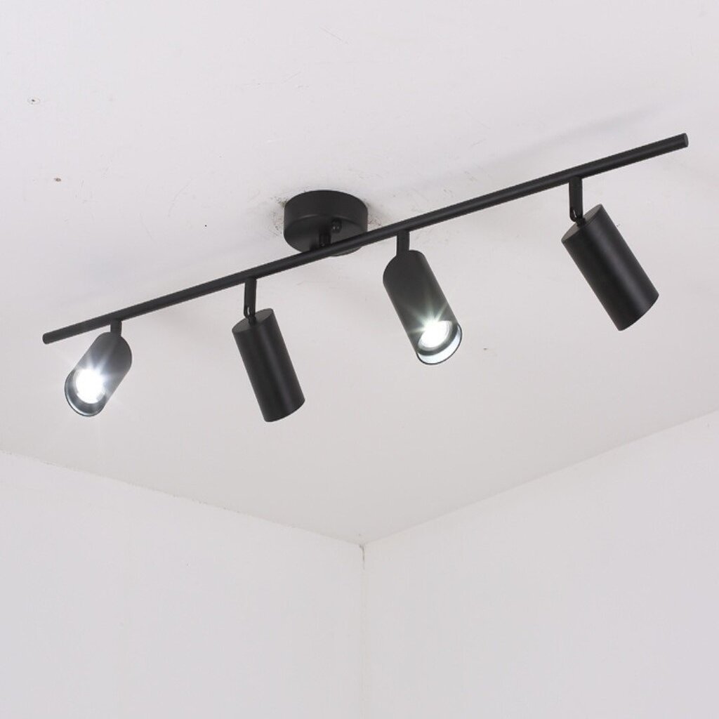 mylights mat siyah gün ışığı ledli 4lü les spot aydınlatma hareketli 