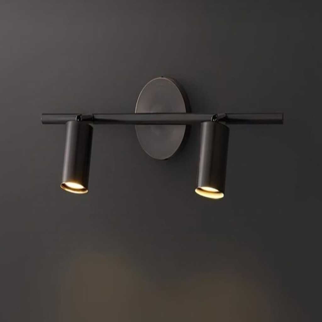 MYLİGHTS MAT SİYAH İKİLİ LED SPOT LED APLİK LED AVİZE GÜNIŞIĞI AMPULLÜ LED DUVAR APLİK 