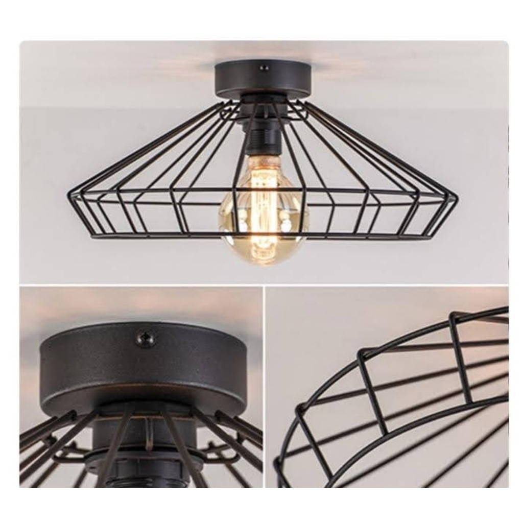 Mylights Mat Siyah Kafes Aramatür Avize 35 Cm