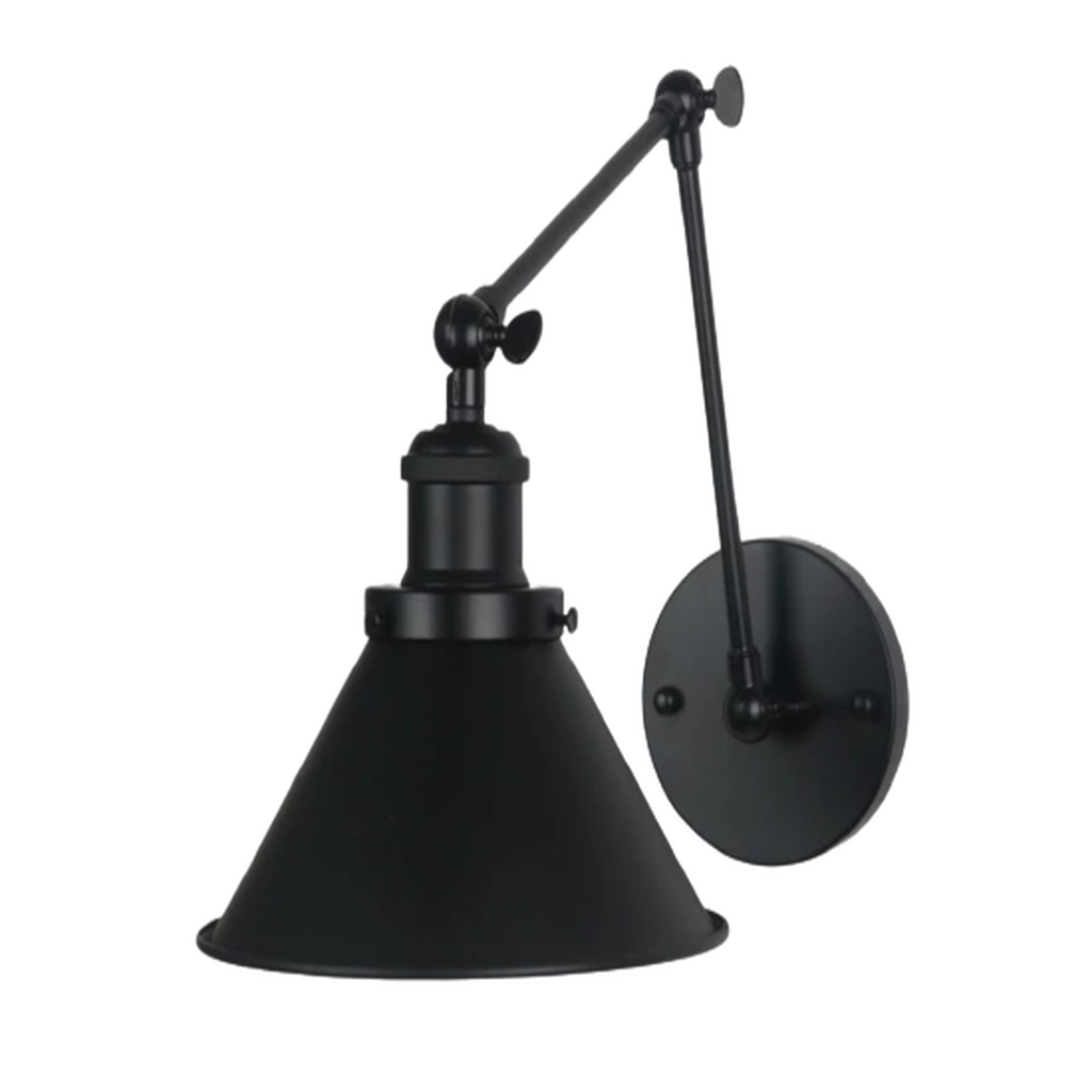 MYLİGHTS METAL ÜÇ MAFSALI MAT SİYAH RUSTİK AKROBAT APLİK DUVAR LAMBASI