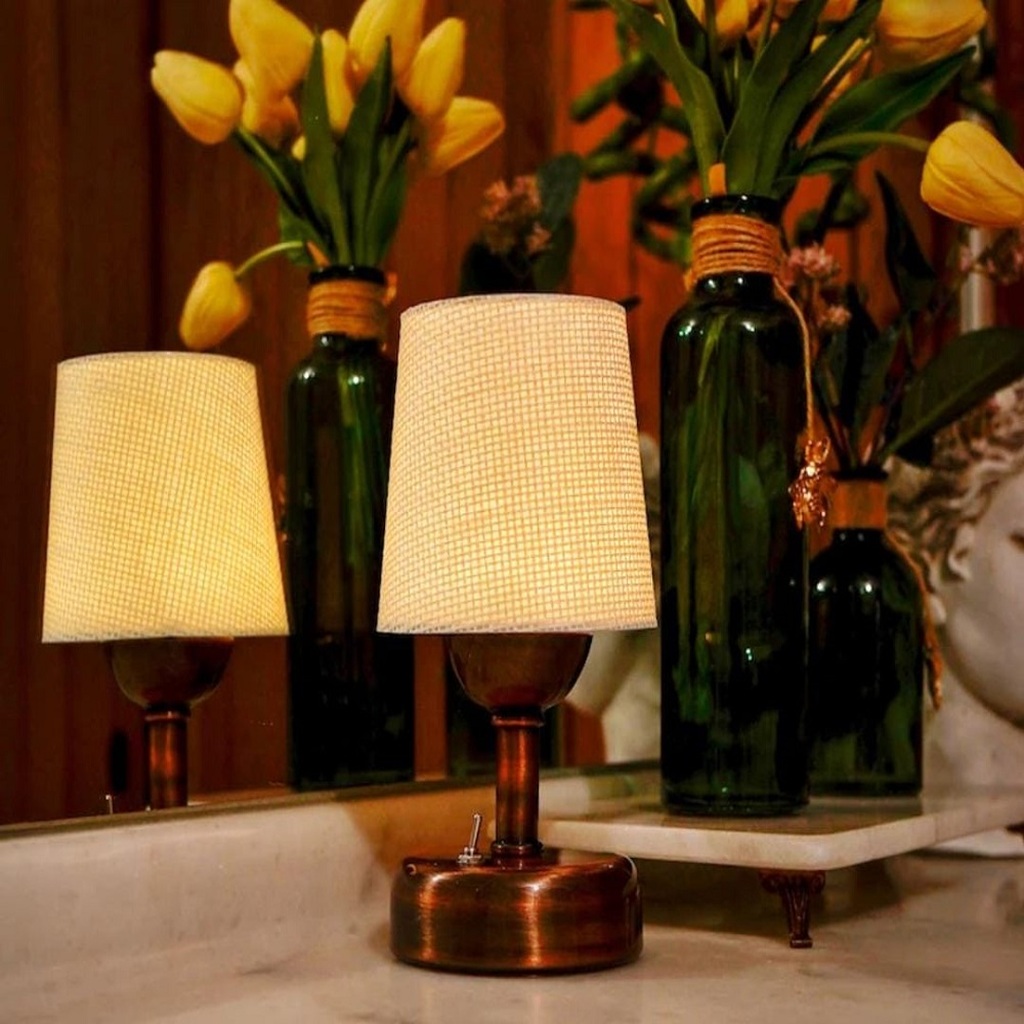 MYLİGHTS MİNİK PİLLİ ABAJUR GECE LAMBASI LEDLİ PİLLİ ABAJUR MASA LAMBASI