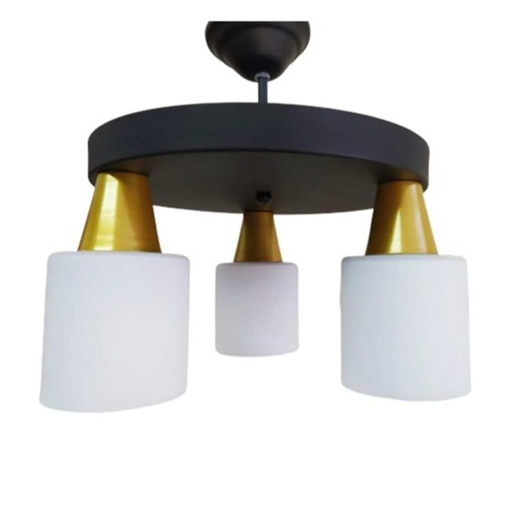 MYLİGHTS MODER SPOR AVİZE SİYAH GÖVDE OPAL CAÖ 30CM EN