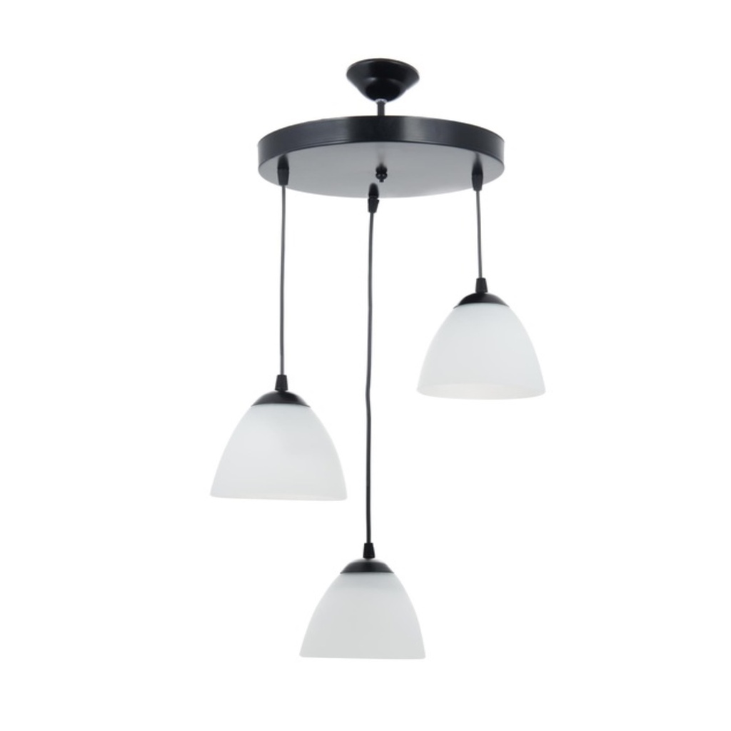 MYLİGHTS MODERN SPOR AVİZE ÜÇLÜ OPAL CAMLI 30 CM 