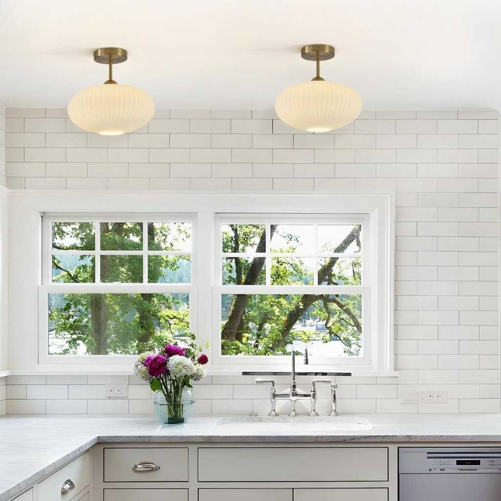 MYLİGHTS PLOFONYER TAVAN AVİZE OPAL CAM AVİZE MODER SPOR AVİZE 30 cm