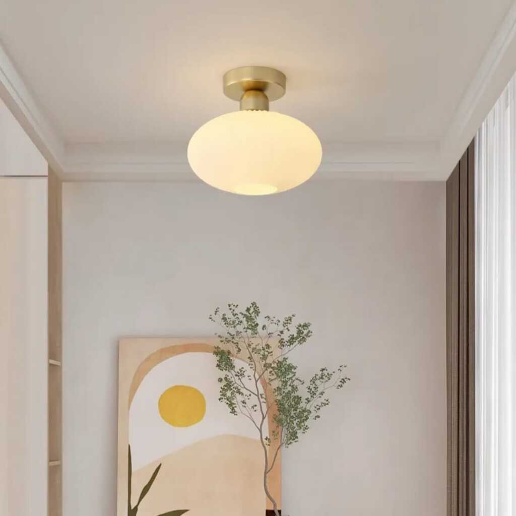 MYLİGHTS PLOFONYER TAVAN AVİZE OPAL CAM AVİZE MODER SPOR AVİZE 30 cm