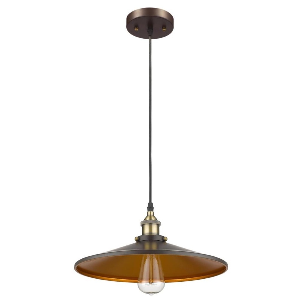 Mylights Rero Nrustik Avize 40 Cm Mat Siyah İçi Altın